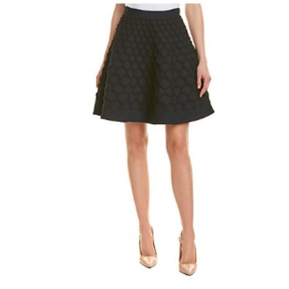 OSCAR DE LA RENTA Navy/Black Textured Circle Skirt SZ XL NWT